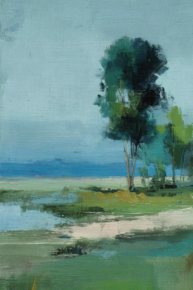 Serene Brushwork Portrait - Image 5