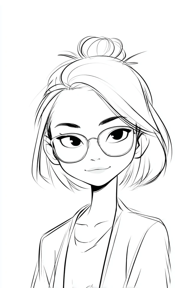 Minimalist Ink Portrait - Image 1