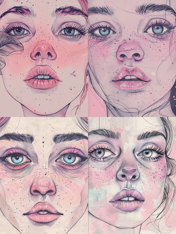 Ethereal Gaze: A Study in Pastel Portraits