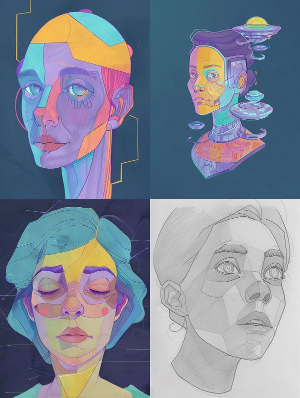 Prismatic Digital Portrait Study