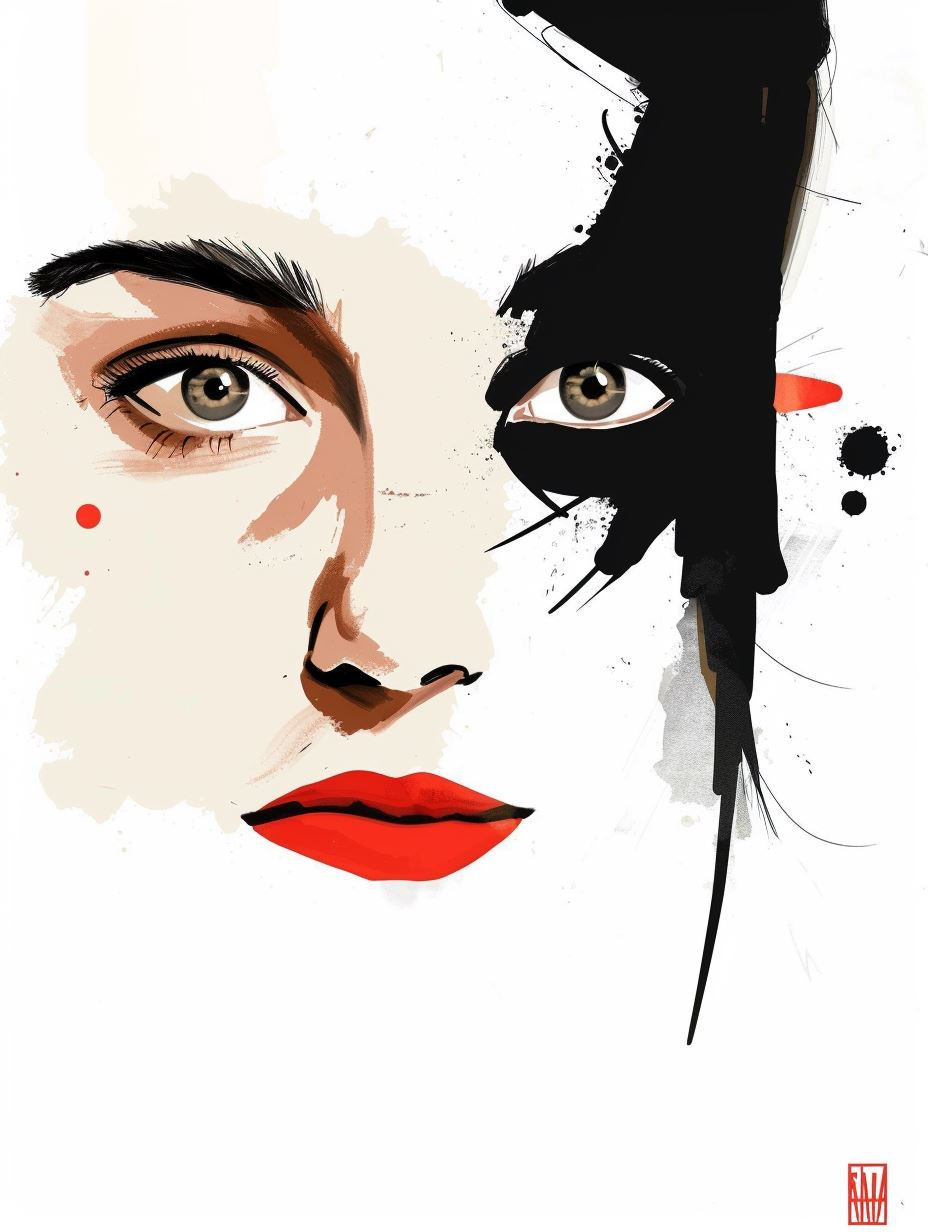 Crimson Drip Digital Portrait - Image 3
