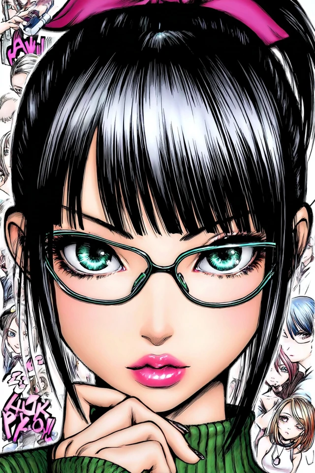 Neon Manga Elegance - Image 1