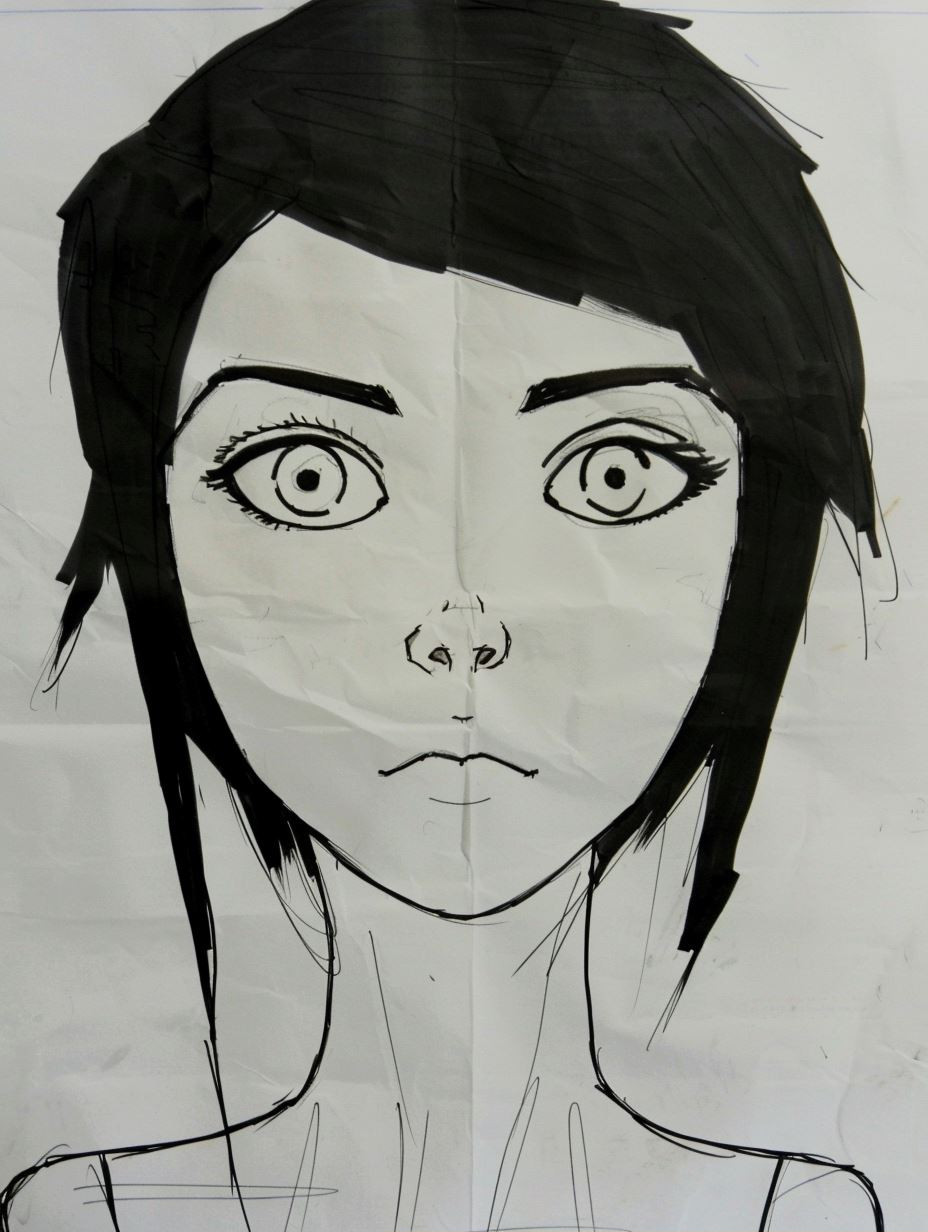 Modern Stylized Character Sketch Art - Image 1