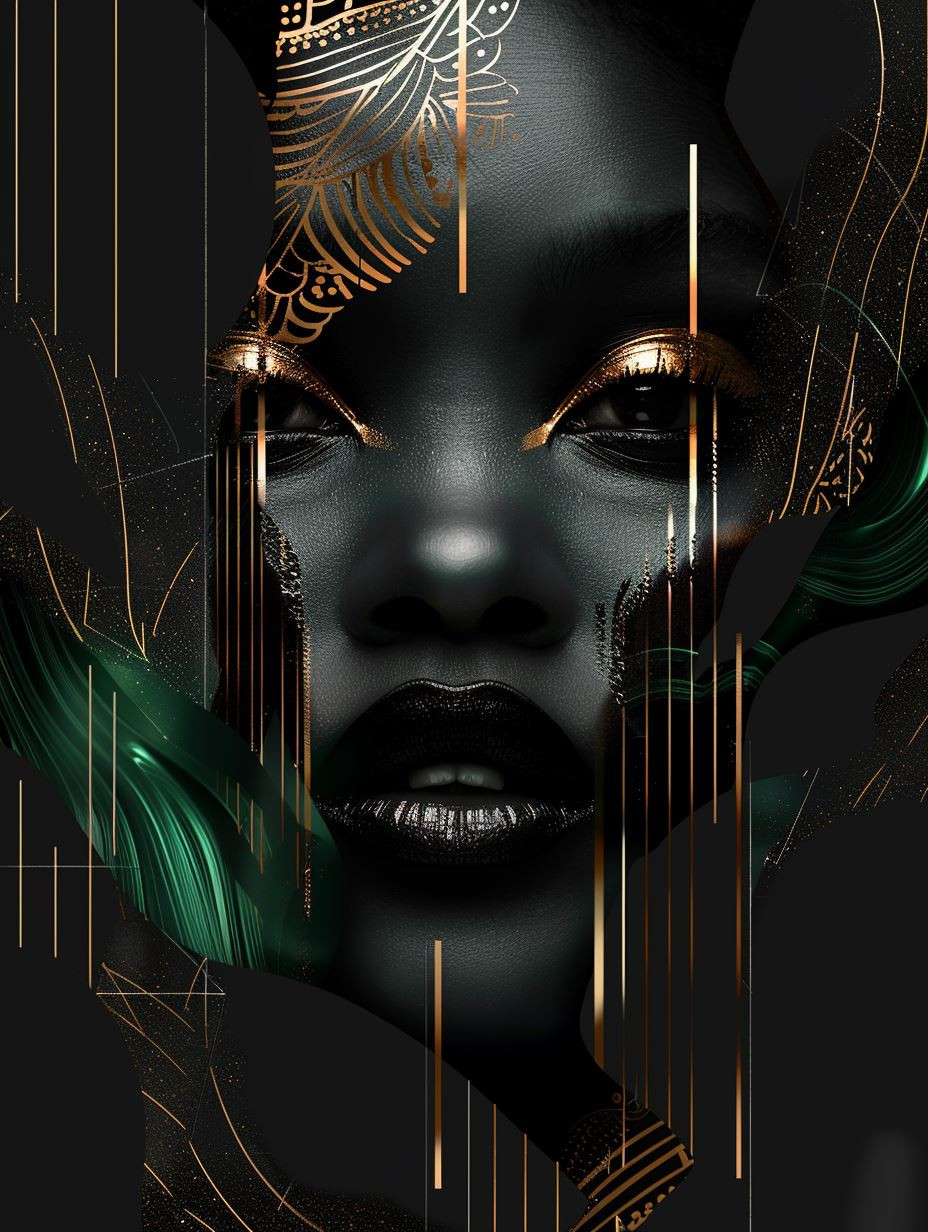 Ethereal Gilded African Portraits - Image 4