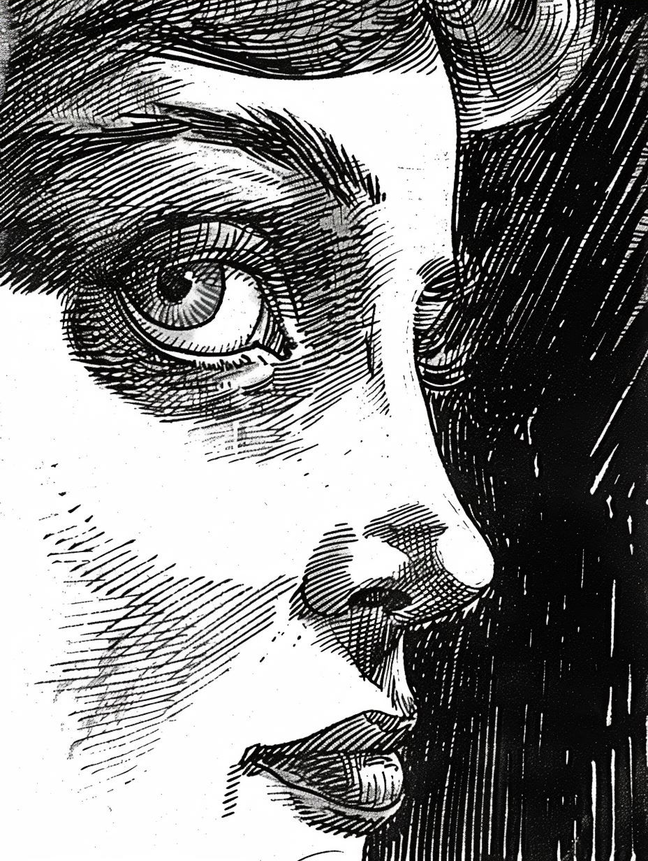 Etched Gaze in Stark Contrast - Image 3