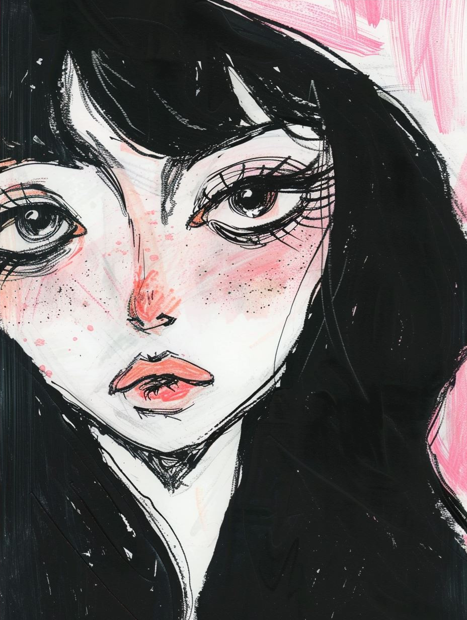 Melancholic Ink Portrait Studies - Image 4