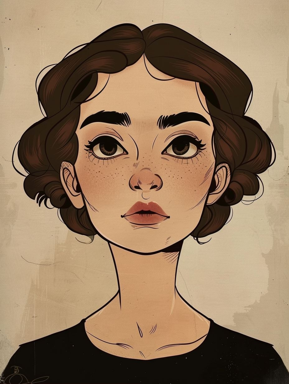 Melancholic Stylized Female Portraits - Image 1