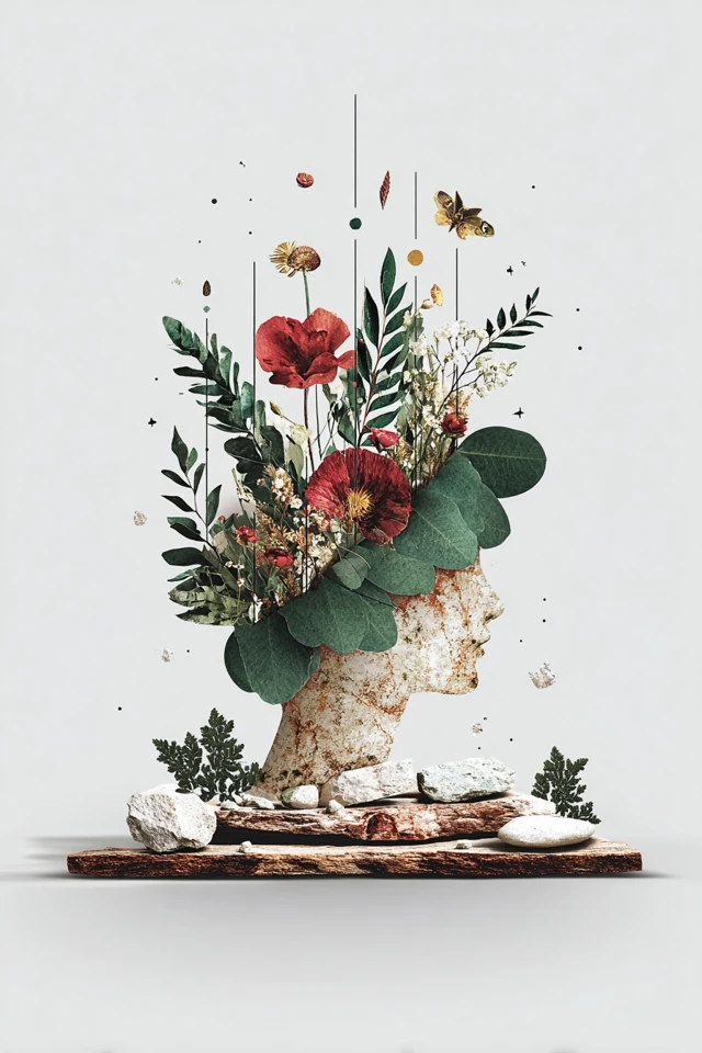 Nature's Whisper: Surrealist Digital Art Collage - Image 3