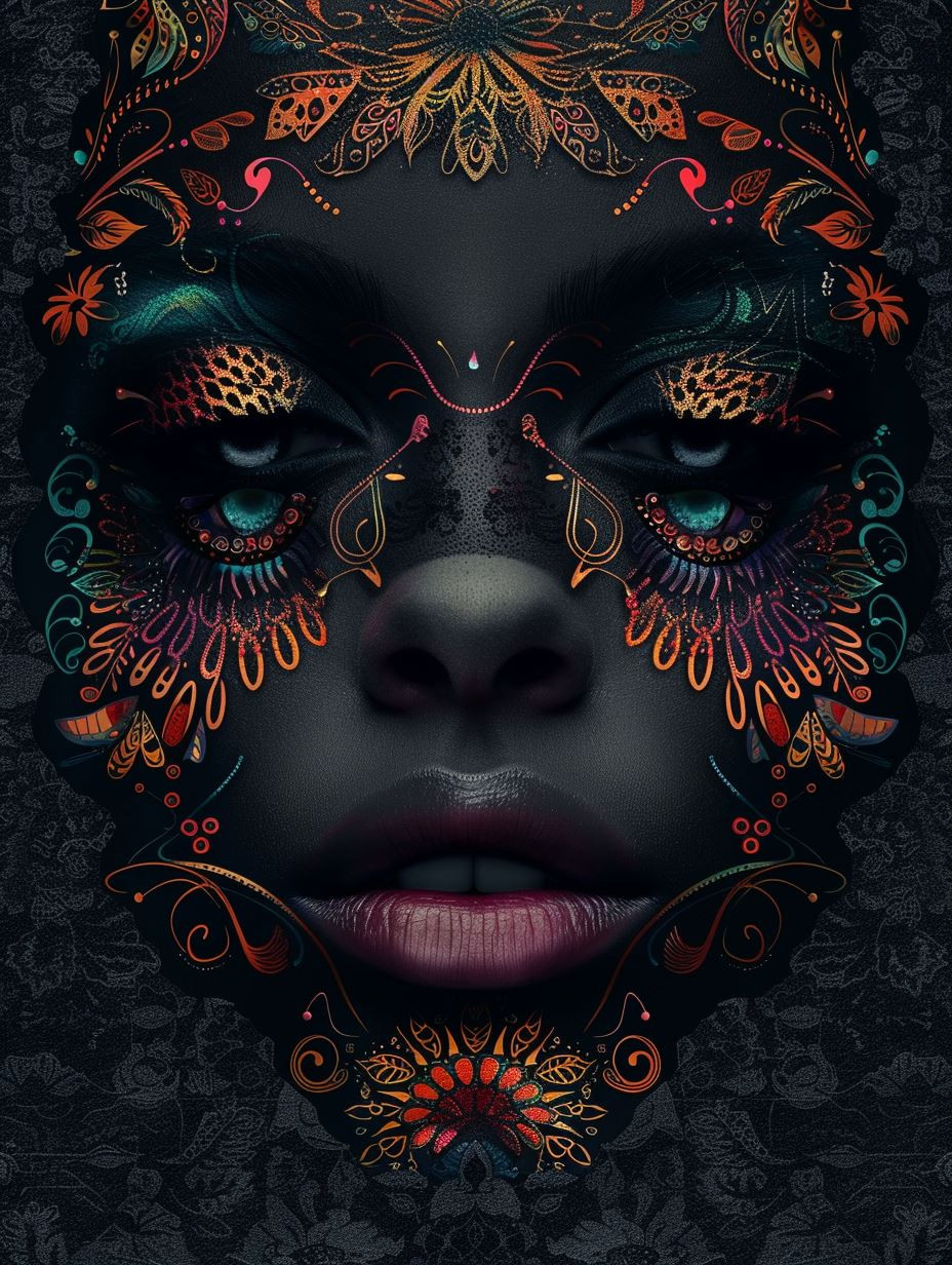Neon Tribal Ethereal Portrait - Image 3