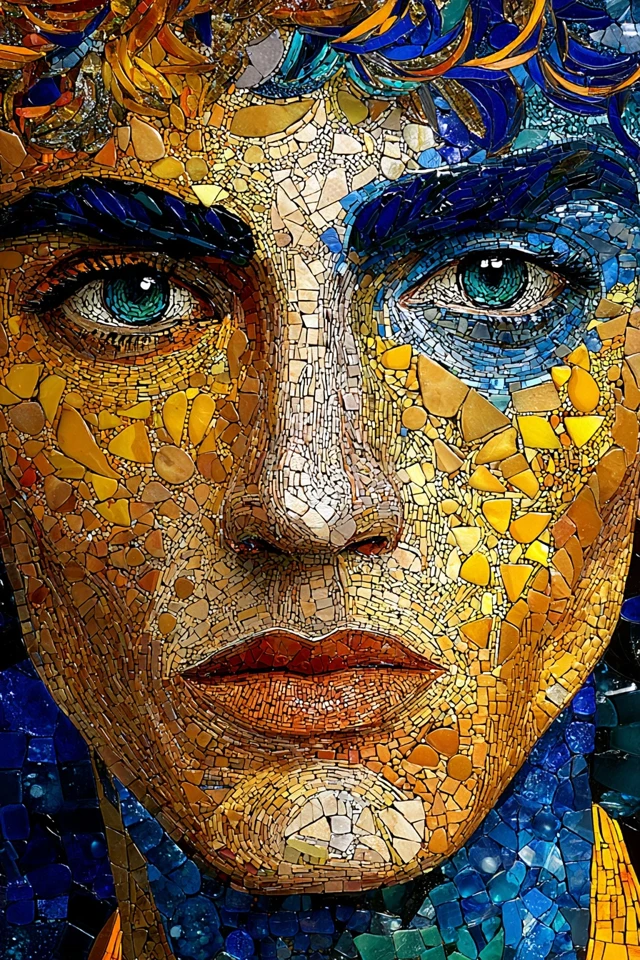 Golden Mosaic Gaze - Image 1