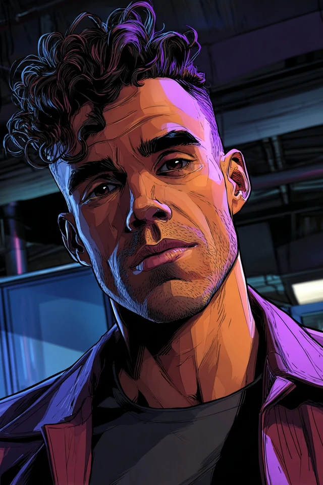 Neon Noir Portrait - Image 1