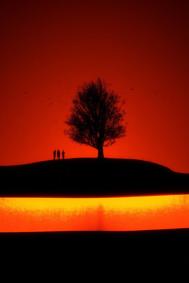Crimson Silhouettes of Solitude - Image 2