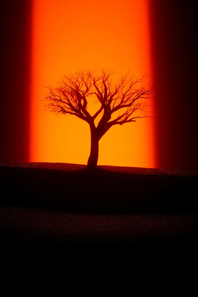 Crimson Silhouettes of Solitude - Image 5