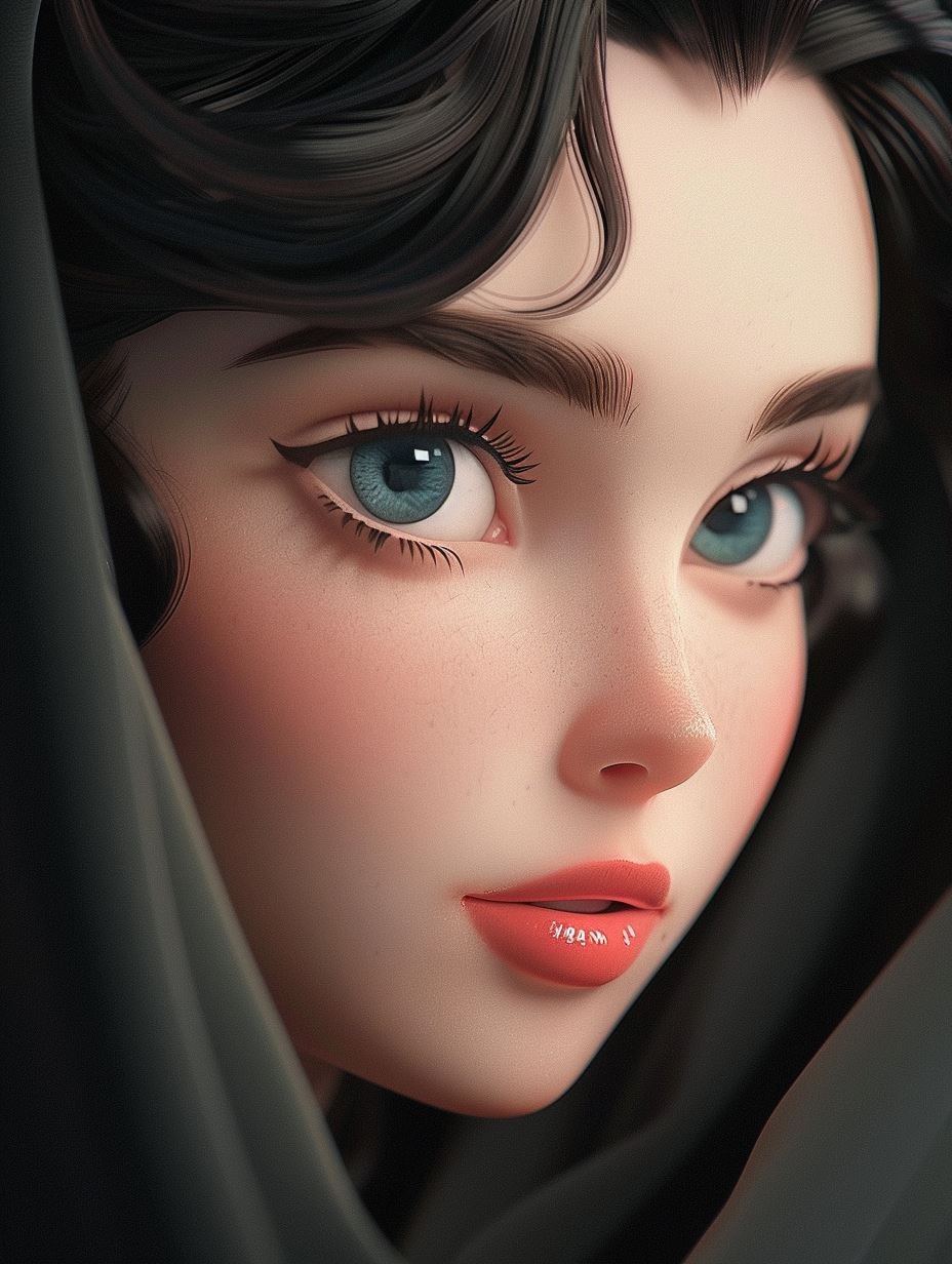 Ethereal Gaze in Velvet Shadows - Image 1