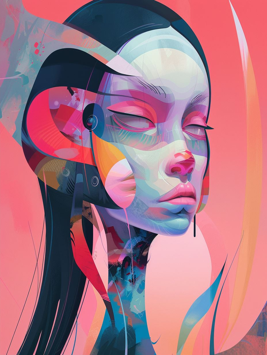 Surrealist Neon Dream Portraits - Image 2
