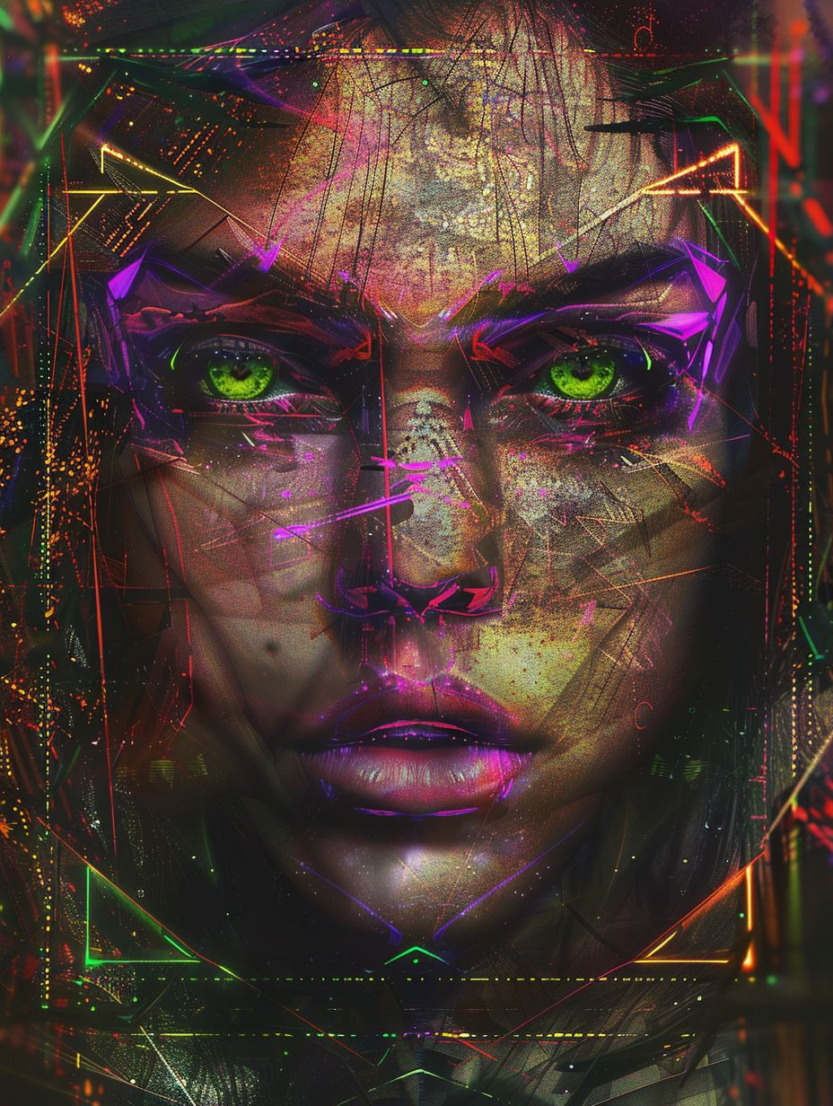 Neon Psychedelic Digital Portraits - Image 1