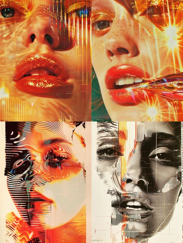 Digital Glitch Portraits in Vibrant Color