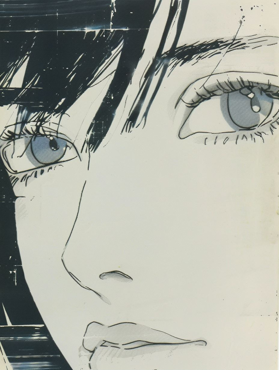 Ethereal Gaze: A Study in Ink - Image 1