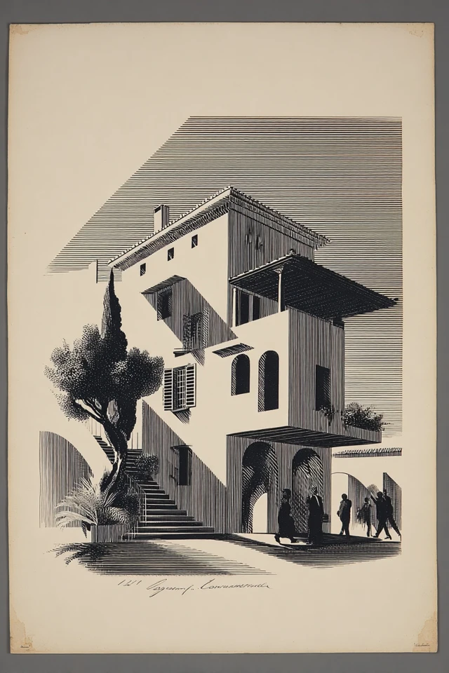 Precision in Line: Woodcut Art Collection - Image 6