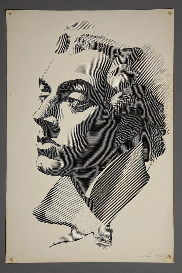 Precision in Line: Woodcut Art Collection - Image 1