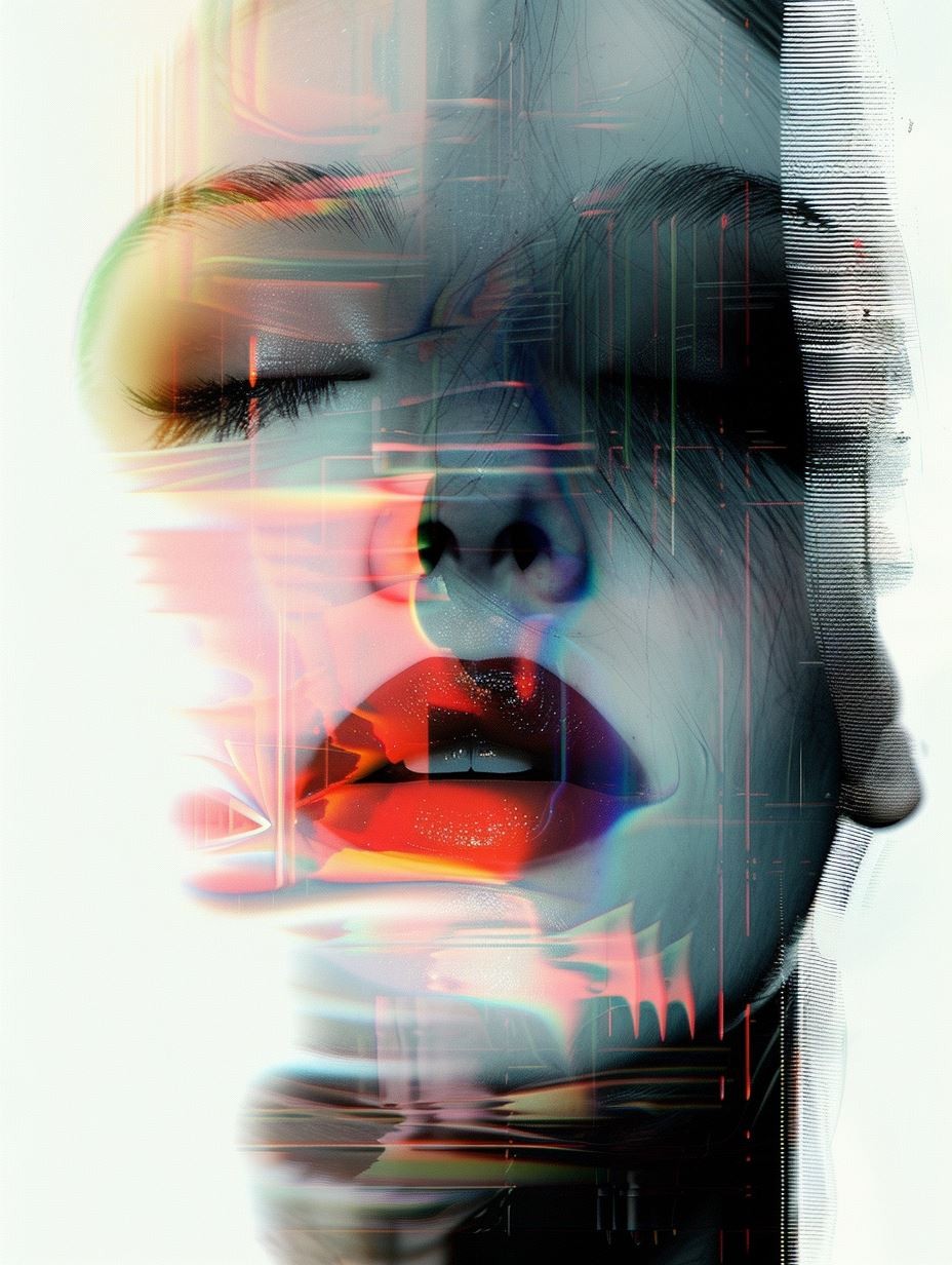 Digital Fragmented Beauty Portrait - Image 1