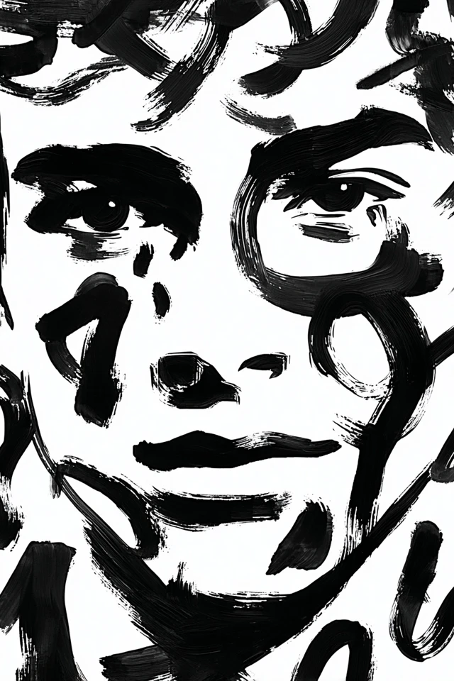 Ink Stroke Portrait - Image 1