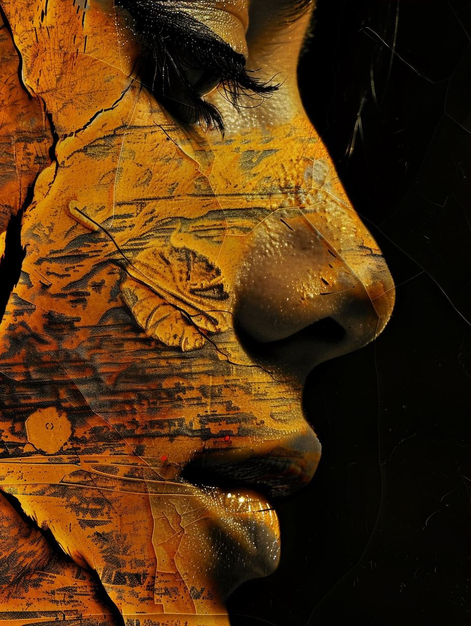 Gilded Texture Human Portrait - Image 3