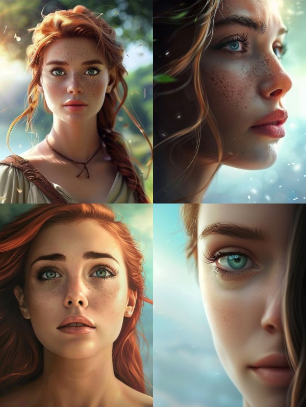 Ethereal Red-Haired Fantasy Portraits