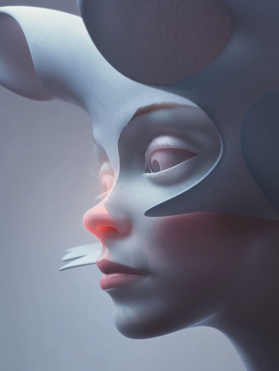 Fragmented Porcelain Soul Portrait - Image 4