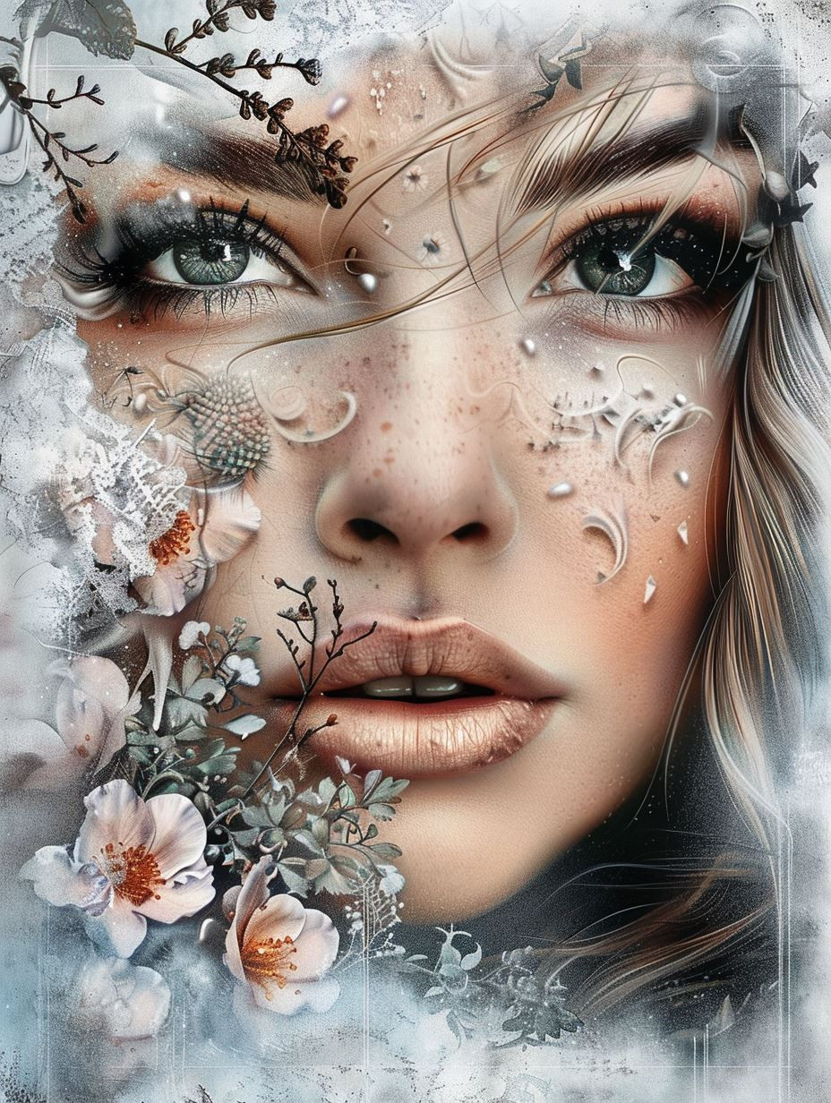 Fragmented Beauty Through Frozen Glass - Image 2