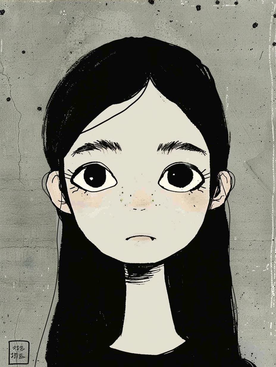 Melancholy Portraits in Minimalist Ink - Image 3