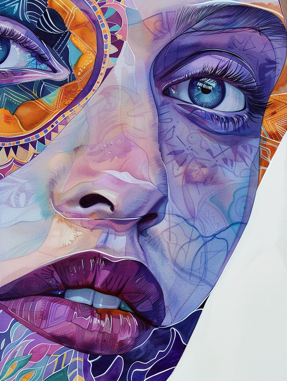 Vibrant Surrealist Portrait Studies - Image 1