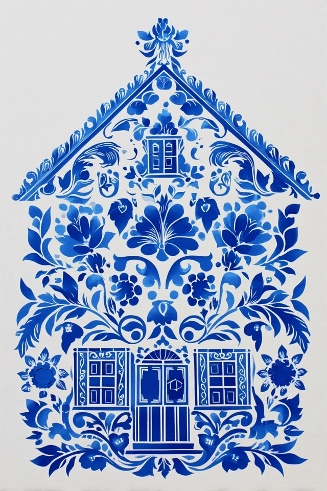 Azure Floral Silhouette - Image 6