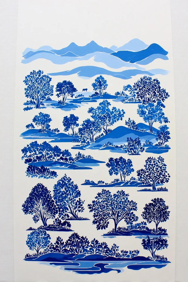 Azure Floral Silhouette - Image 2