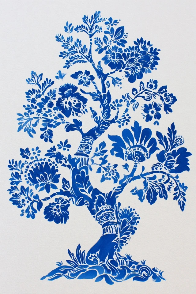 Azure Floral Silhouette - Image 5