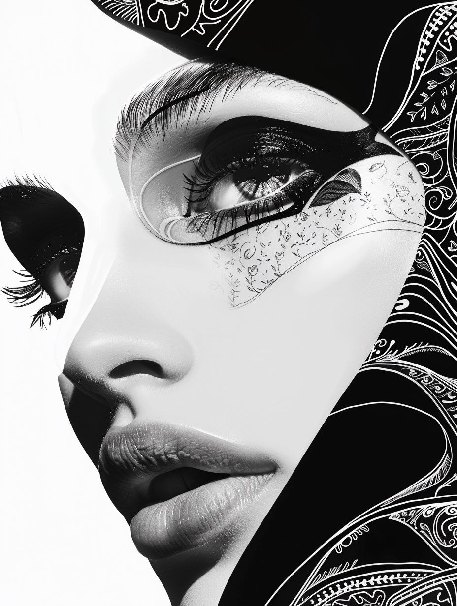 Monochrome Floral Gothic Portraits - Image 1