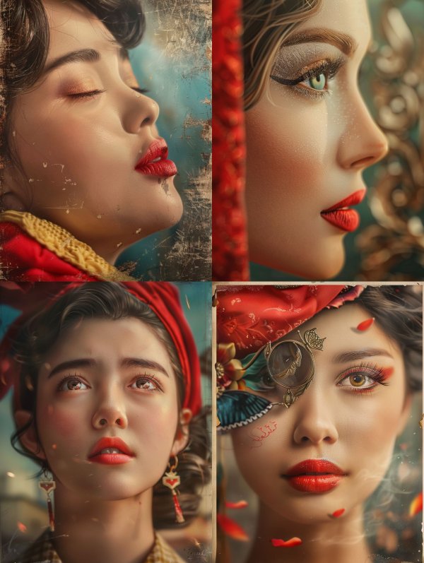 Ethereal Portraits of Crimson Elegance