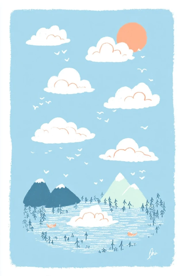 Whimsical Moments in Pastel Blue - Image 2