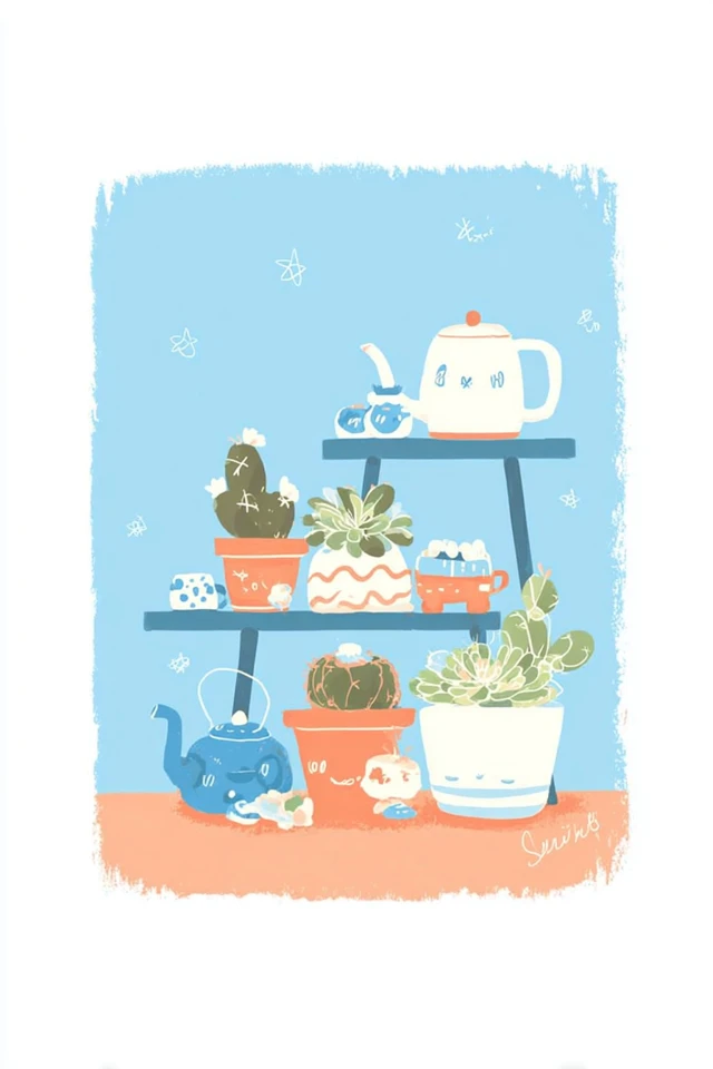 Whimsical Moments in Pastel Blue - Image 3