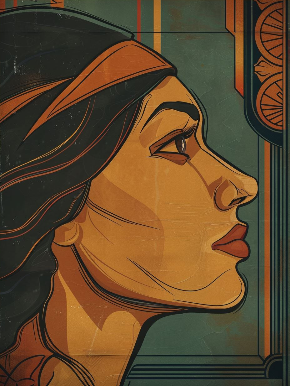 Vintage Art Nouveau Portrait - Image 4