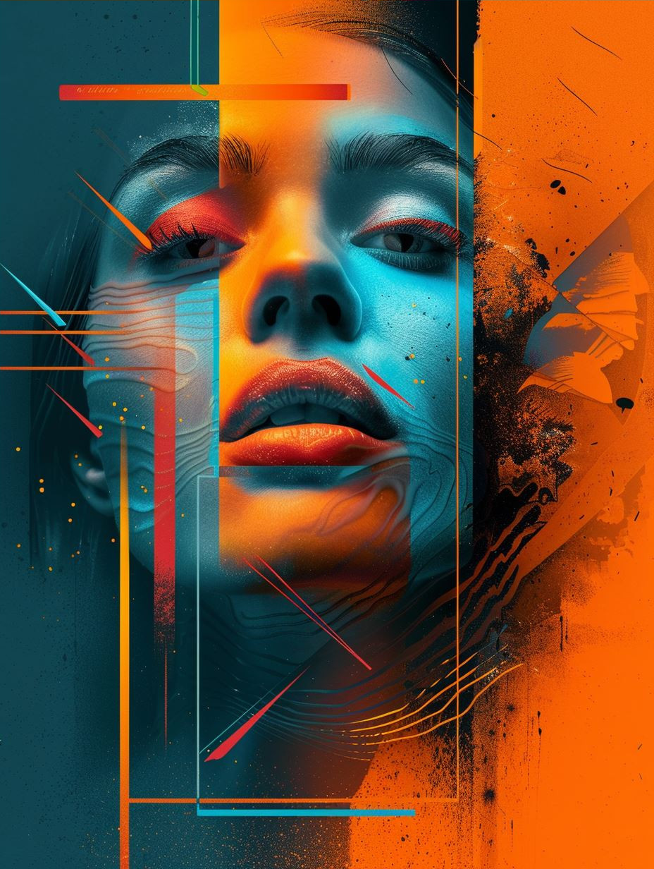 Vibrant Geometric Portrait Fusion - Image 4