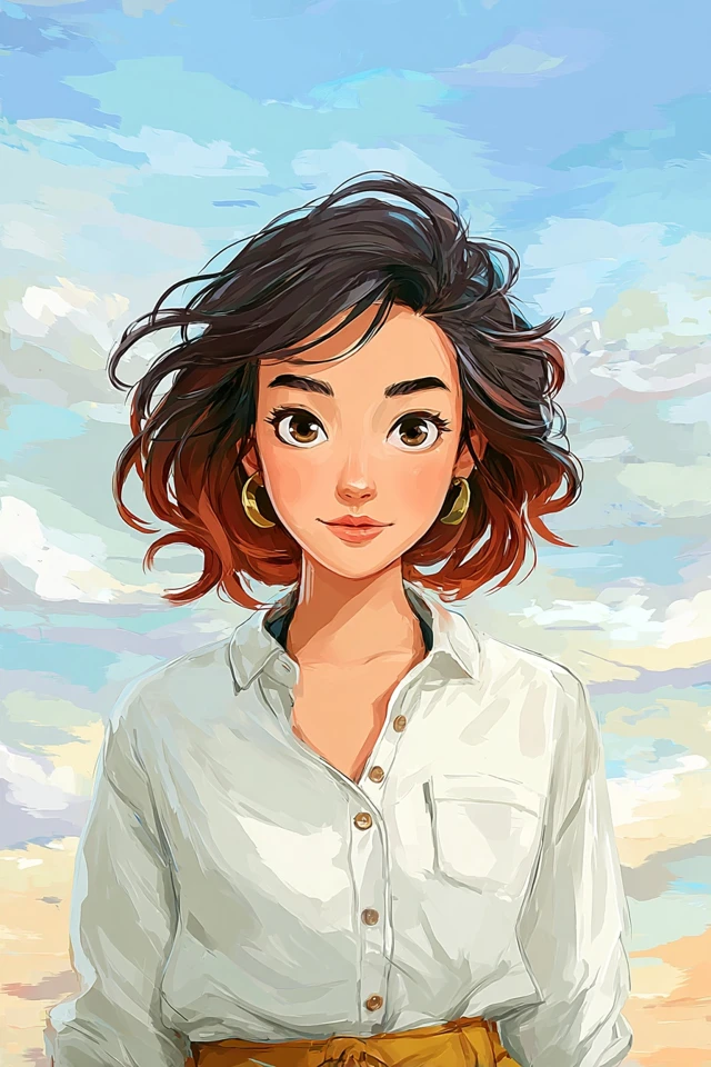 Sunlit Breeze Portrait - Image 1