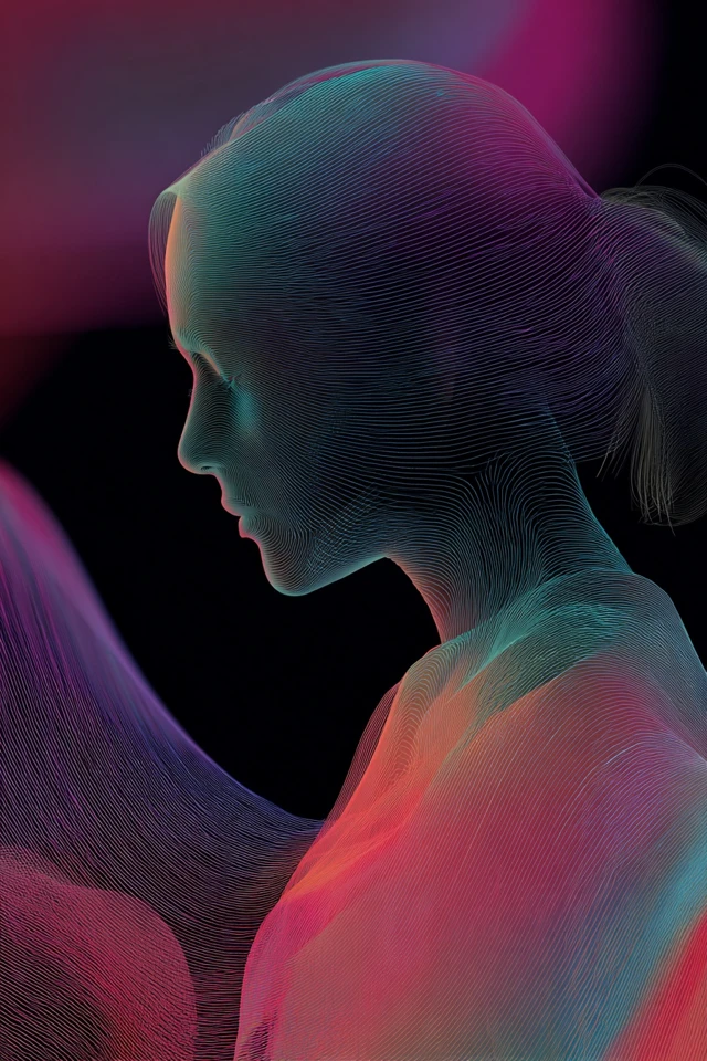 Neon Fiber Silhouette - Image 1