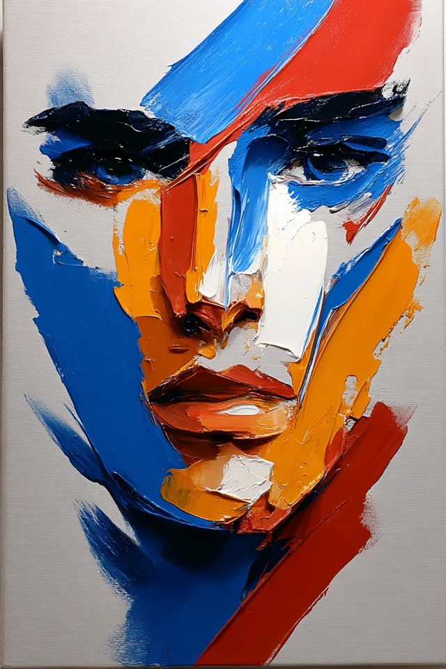 Prismatic Impasto Portrait - Image 1