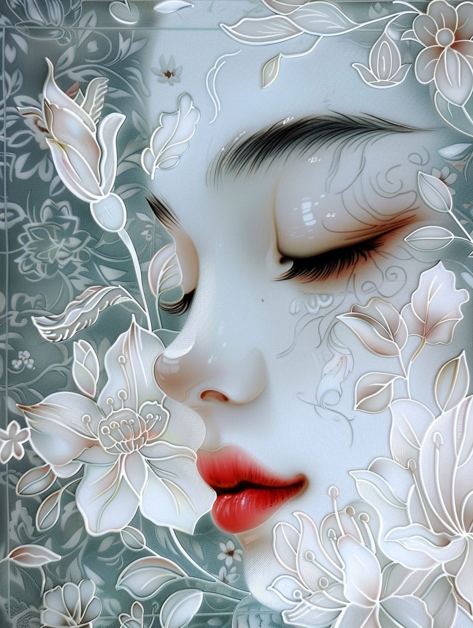 Ethereal Silver Filigree Portrait - Image 3