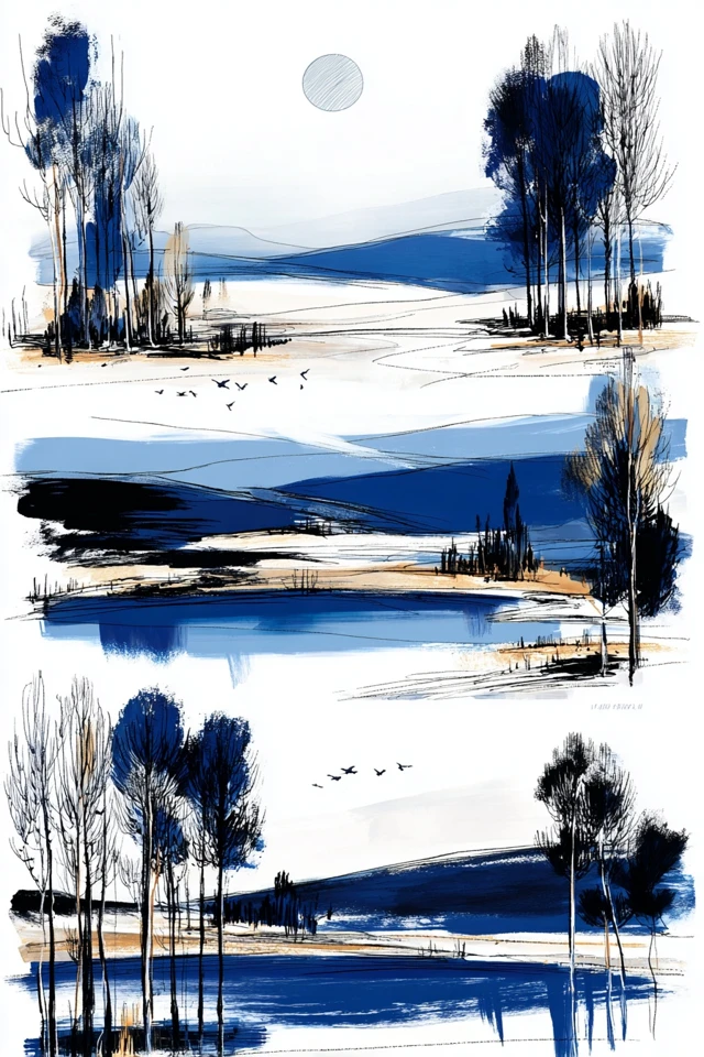 Azure Elegance: A Blue-Toned Art Collection - Image 2