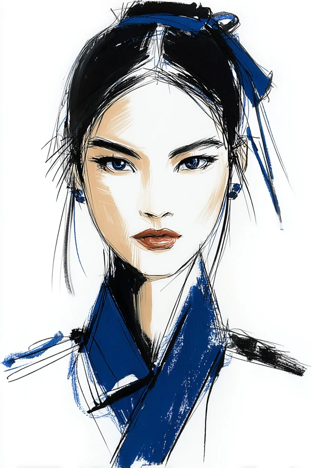 Azure Elegance: A Blue-Toned Art Collection - Image 1