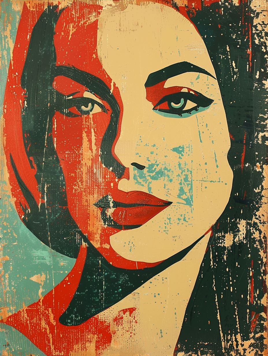 Vibrant Pop Art Quad Portrait - Image 3
