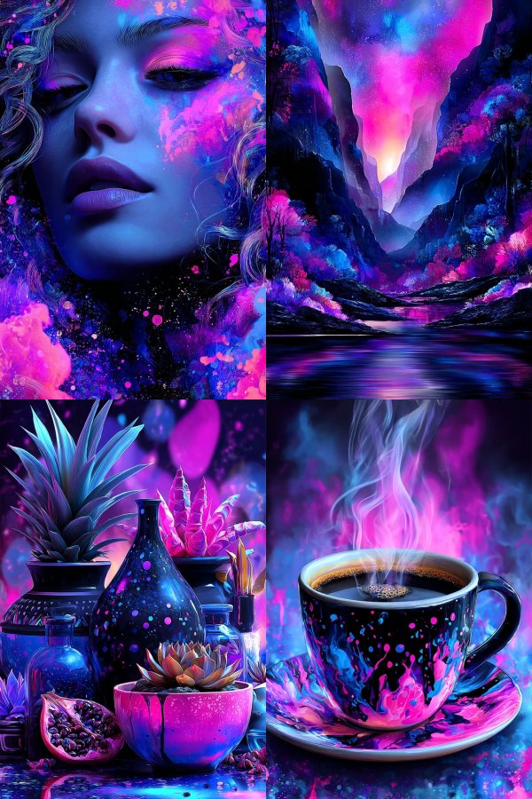 Neon Dreams: A Surrealist Digital Collage