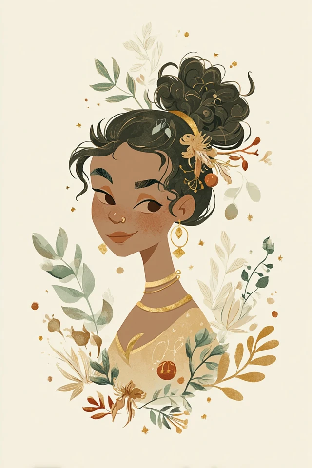Golden Botanical Grace - Image 1